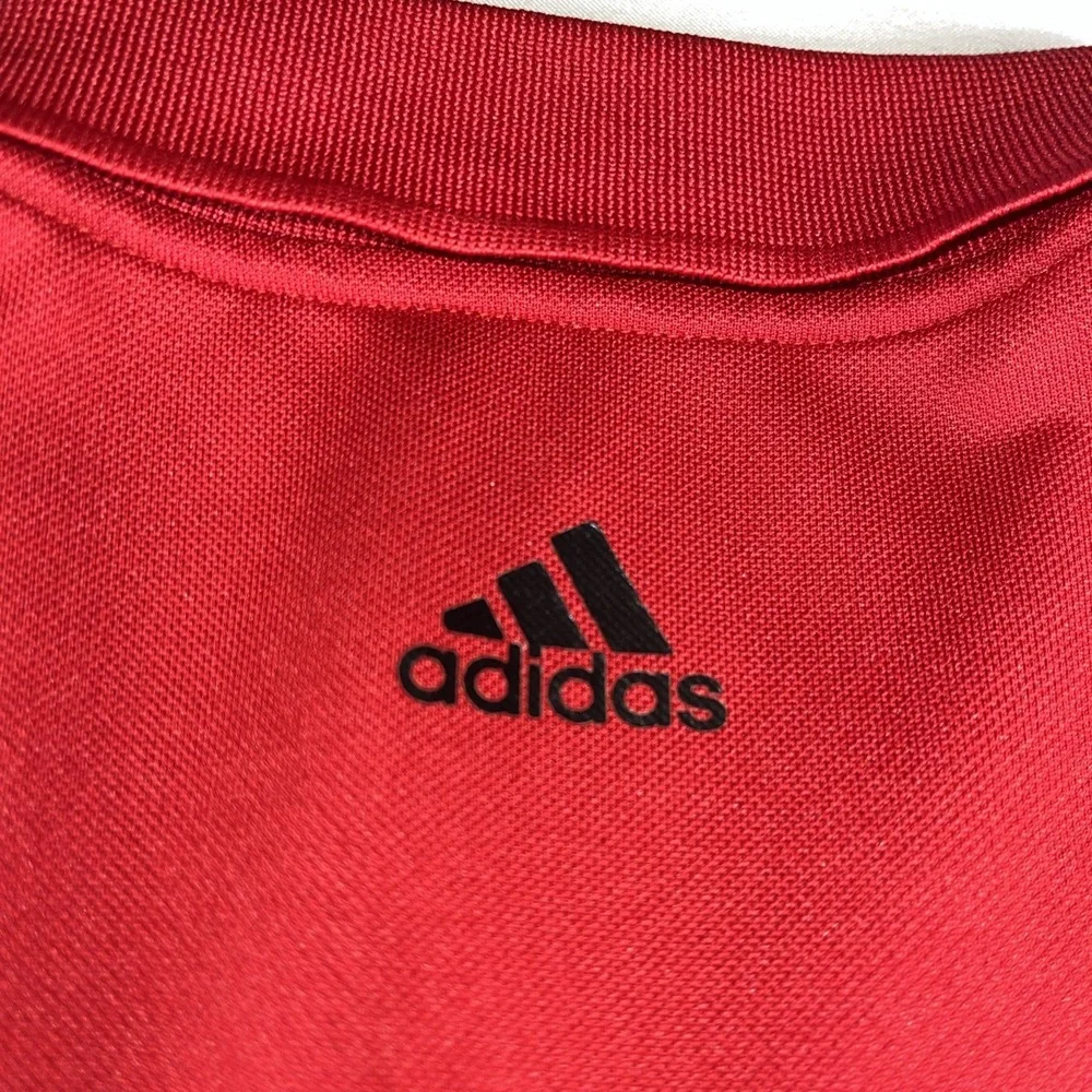 Adidas Golf Polo Shirt Mens XL Red Short Sleeve Caterpillar (CAT) Chest Logo